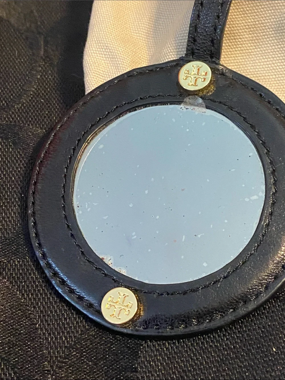 Tory Burch Oversized Leather Shoulder Hobo in Black with Gold Logo